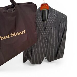 New Paul Stuart Phineas Cole Chalk Stripe Suit| 100%Wool | Size 38-32 | $4000